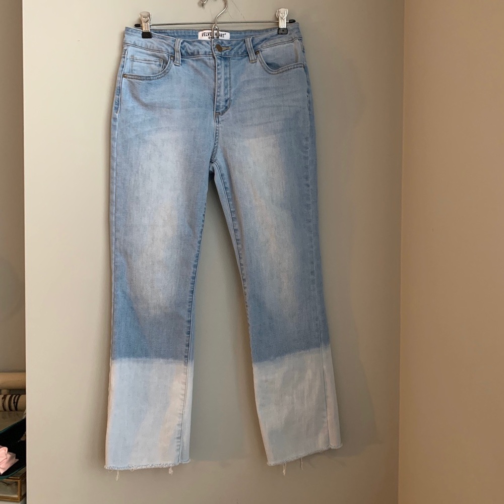 Velvet heart premium denim mid rise cropped denim